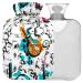 Naanle watercolor-chemical heat bottle with cover transparent hot water bottle 1 l hot water bottle for bed hand feet heat and cold therapy