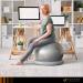 Gray Exercise Ball Chair with Resistance Bands - 55cm, for Yoga, Pilates, Fitness, Home Gym, Office, Pregnancy & Physio - Stability Base & Poster Included - Buy Online on GoSupps.com