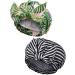 2 pieces shower hoods waterproof reusable shower hair cap elastic hem Turban shower bathroom cap for long short and curly hair women girls (palm leaf and stripes)