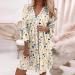 Women's Boho Floral Printed Lace Dress Loose V Neck 3/4 Sleeve Mini Beach Spring Summer Dresses for Women 02 X-Large - Buy Online on GoSupps.com