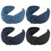 Qianxuan Denim Top Knot Headband For Women Stylish Headbands For Black Women Women Knot Headbands For Hair Designer Blue Knotted Denim Headband 4pcs