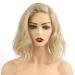 Onedor Shoulder Length Lace Front Short Wavy Hair Bob Wigs for Women (Blonde)