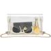 Vorspack Clear Purse Gift for Women Clear Crossbody Bag Cute for Sports Concert Prom Party Present A-clear(gold chain)