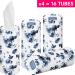 TiShoo Extra Soft Handkerchiefs - Moisturizing Eco-Friendly 16 Pack | Perfect for Cars Home & Travel - Blue/Floral Design - Buy Online on GoSupps.com