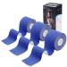 Kinesiology Tape (3 Uncut Roll) Kinetic Tape 16.4 ft Waterproof Athletic Sports Tape Physio Tape for Knees Shoulder Ankles Elbow Pain Relief Joint Support (Navy Blue) (3 Rolls) Navy Blue