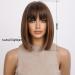 KOME Short Bob Wig for Women, Brown Highlighted Balayage Shoulder Length Synthetic Wig 12IN - Buy Online on GoSupps.com