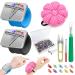 ICNOW 216 PCS Sewing Pin Cushion Kit  Needle Cushion  2 Magnetic Wrist Pincushion with 200 Straight Sewing Pins  10 Sewing Clips  2 Seam Rippers and 1 Sewing Scissor  Sewing Products for DIY