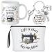Inbagi 3 Pcs Sewing Gifts for Seamstress Women Cosmetic Bag Quilting Coffee Mug 11 oz Quilter Keychain Funny Gifts for Quilters Sewing Lovers