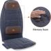 Snailax Massage Seat Cushion with Heat - Memory Foam Neck & Lumbar Support - 2 Heat Levels - 10 Vibration Motors - Navy Blue - Buy Online on GoSupps.com