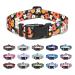 Suredoo dog collar adjustable soft & comfort nylon dog collar for small medium-sized dog puppies (l flower orange) l (neck circumference 38-63 cm width 2.5 cm) flower orange