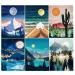 LWZAYS Paint by Numbers for Adults and Kids Beginner Landscape Painting by Number Kits On Canvas Without Frame DIY Color Landscape Oil Painting Acrylic Paints Home Wall Decor(6 Pack 8x12 in) Mountain Landscape 1