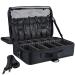 Cosmetics pocket 3 layers of large capacity Professional make -up bag Waterproof travel portable artist make -up organizer bag with adjustable divisors and straps 13.4 "m black C