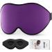 LitBear Sleep Masks Light Blocking Eye Mask Sleeping for Women Men Side Sleeper Soft 3D Comfortable Sleeping Mask with Adjustable Elastic Strap for Travel (Purple)