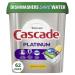 Cascade Platinum Dishwasher Pods, Dishwasher Detergent, Dishwasher Pod, Dishwasher Soap Pod, Actionpacs Dish Washing Pod, Lemon, 62 Count Dishwasher Detergent Pods 62 Count (Pack of 1)