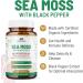 Organic Sea Moss Capsules with Bladderwrack & Burdock for Thyroid Support - Enhanced with Bioperine for Max Absorption | Detox & Cleanse Supplement - Buy Online on GoSupps.com
