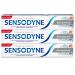 Sensodyne whitening toothpaste with fluorine relief for sensitive teeth permanent protection against tooth sensitivity 3 x 75 ml 75 ml (3 pack)