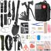Emergency Survival Kit and First Aid Kit, 142Pcs Professional Survival Gear and Equipment with Molle Pouch, for Men Camping Outdoor Adventure Black