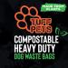 Tuff Pets Compostable Dog Poop Bags on Rolls | 50% Thicker Plant-Based Biodegradable Dog Poo Bags with Tie Handles | Certified Home Compostable | 12 Rolls - Buy Online on GoSupps.com