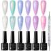 Supwee Pearl Gel Nail Polish 6 Colors Glitter Thread Shimmer Mermaid Gel Polish Kit Soak Off UV LED Shiny Pearlescent Shell Effect Nail Art Manicure 165