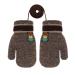 Girls Boys Cute Fox Knitting Short Full Finger Gloves Toddler Kids Winter Thermal Plush Lining Cycling Camping Gloves Mitten for 1-3 Yrs Bear/Khaki