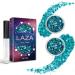 Laza Body Glitter 2 Jars Hologrographic Chunky Sequins With Glitter Glue Perfect for Women Eyeshadow Makeup Face Paint Festival Rave Outfits Hair Accessories Carnival Party Costumes - Cyan Blue