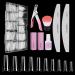 Nail tips for gel nails Venares 500 pieces Half cover Tips for gel nails 10 sizes with nail tips set with glue file nail buffer block nail brush nail snap acrylic artificial nails tip set half cover coffin