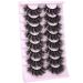 ALICROWN False Eyelashes 20MM Mink Fluffy Volume 3D Dramatic Full Long Faux Mink Eye Lashes - Pack of 8 Pairs (01C) - Buy Online on GoSupps.com
