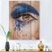 DesignQ Blue Fantasy Eye Makeup Wall Art - Modern Wood Decor Large Pine Panels - Buy Online on GoSupps.com
