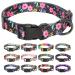 Heele dog collar dogs collar for puppies Small medium-sized large dogs patterned dog collars adjustable comfort robust dog collar flowers XS XS (length 21.6-28cm width 1.5 cm) flowers