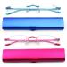 Newbee Fashion Portable Compact Reading Glasses - Slim Design Metal Rimless - 2 Pack (Blue & Red 2.75) - Lightweight Comfort Fit - International Shipping Available - Buy Online on GoSupps.com