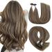 Youngsee Bonding Extensions Real Hair Brown 55cm Extensions Real Hair Bondings Dark Brown Strahnen Blond Keratin Bondings Real Hair U Tip Hair Extensions Real Hair Hot Fusion 50g/Beach #P4/27 55 cm-u Tip 1-3- #P4/27