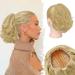22cm short wavy ponytail extension barsdar kamm clip cord shortage short ponytail hair exension thick synthetic blonde kamm clip ponytail hair parts natural (ash blond) 22cm light ash blonde