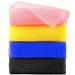 AmazerBath African Net Sponge  4 Piece African Exfoliating Net - Gently Exfoliating Body Scrubber & Rich Lather  African Bath Sponge 4 Colors (Pink  Yellow  Dark Blue  Black) Dark Blue  Pink  Yellow  Black