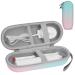 LOPHE Electric Toothbrush Travel Case Dustproof Toothbrush Storage Holder Portable Toothbrush Protective Cover Bag Electric Toothbrush Case Container for Business Camping Travel (Green Pink)