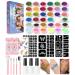 Temporary Glitter Tattoo Kit for Kids 30 Body Glitter 3 Glitter Glue 5 Sheets Tattoos Stencil 5 Pcs Makeup Brush 6 Fluorescent Powder 1 Sheets Butterfly Temporary Tattoo Stickers 2 Sheets Rhinestone Stickers Set 3