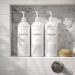 MOIIKKO 32oz Refillable Shampoo and Conditioner Bottles - Pack of 3, White Dispensers with Waterproof Labels - Modern Bathroom Accessories - Buy Online on GoSupps.com