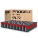 ProCell Alkaline Intense 9V Batteries 9-Volt Alkaline for High Drain Professional Devices 9V Battery with Long-Lasting Power All-Purpose 9V Industrial Batteries 72-Count Bulk Pack