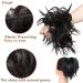 Tousled Updo Messy Bun Hair Piece | Synthetic Wavy Bun Extension | Fluffy Updo Scrunchy Chignon in Dark Black - Buy Online on GoSupps.com