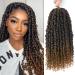 8 Packs Ombre Brown Pre-Looped Passion Twists Braiding Synthetic Hair Pre-Twisted Passion Twist Hair 12 Inch Short Passion Twist Crochet Hair for Women Crochet Passion Twist Hair Extensions (12inch T30) 12 Inch (Pack ...
