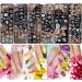 6-Piece Nail Stamping Plates Set with Stamper, Scraper, Chrysanthemum, Coconut Tree, and Leaf Designs - Manicure Nail Art Templates for Flowers - Nail Supplies - Buy Online on GoSupps.com