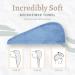 Microfiber Hair Towel Wrap | Super Absorbent Hair Turban with Buttons | Fast-Dry Salon Hair Cap - Blue - One Size - Buy Online on GoSupps.com