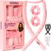 HIMU Heatless Hair Curler Set - Overnight Heatless Curls | Hair Curlers No Heat & Damage to Hair Heatless Curling Rod Headband Heatless Curlers for Long Hair & Short Heatless Curls Headband (Pink)