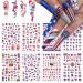 8 Sheets 4th of July Nail Art Stickers American Independence Day Nail Design Decals 3D Self-Adhesive Nail Art Supplies USA Flag Patriotic Stickers Manicure Sticker for Memorial Day B1