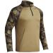 Rodeel Men's Running Hiking Shirts 1/4 Zip UPF 50+ Sun Protection Long Sleeve Shirt Khaki Small