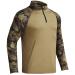 Rodeel Men's Running Hiking Shirts 1/4 Zip UPF 50+ Sun Protection Long Sleeve Shirt Khaki Small