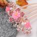 Create idea Flower Hair Comb Rhinestone Wedding Bride Headpiece Decorative Hair Accessories for Wedding Bridal French Twist Bun Full Updos Low Bun Hairstyles Pink - Buy Online on GoSupps.com