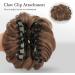 FESHFEN Light Brown Curly Wavy Messy Bun Claw Clip Hair Piece - Synthetic Updo Hair Scrunchie for Women - Buy Online on GoSupps.com