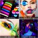 Water Activated UV Glow Neon Cake Eyeliner - 12 Bright Colors for Blacklight Luminous Makeup - Halloween & Club Costume Paint - Buy Online on GoSupps.com