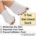 Medipaq Gel Toe Socks - Orthopaedic Cushioned Moisturising Socks for Athlete's Foot - White (1 Pair) - Buy Online on GoSupps.com