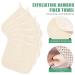 6pc Bamboo Exfoliating Face & Body Wash Cloths - 2 Sided Soft Weave Towel for Scrub & Massage - Shower Bath Cloth for Men & Women - 20x20cm - Beige & White - Buy Online on GoSupps.com